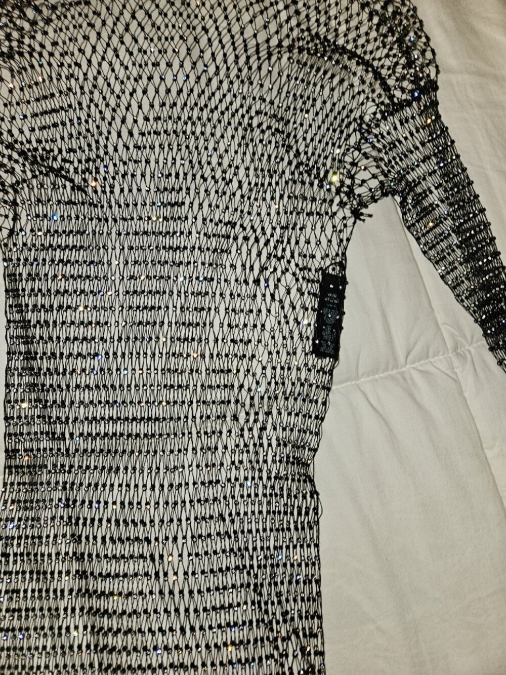 SKIMS Rhinestone Cover Ups LONG SLEEVE MINI DRESS - Picture 11 of 11